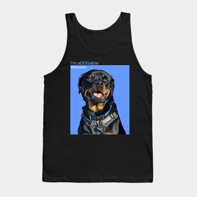 Puppy print Collection I'm aDOGable -  - Rottweiler Tank Top by cecatto1994